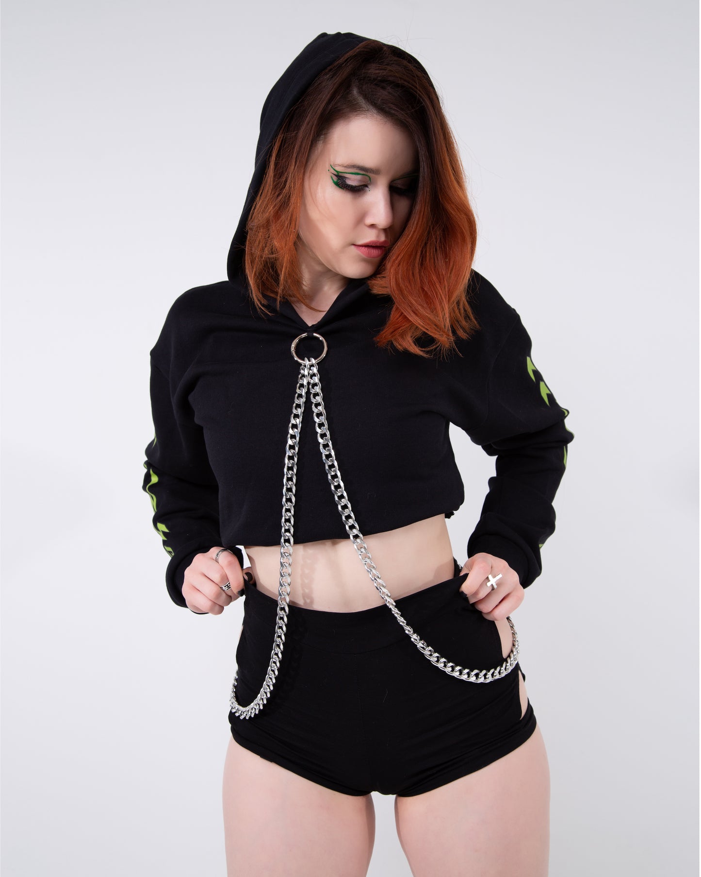 Shattered Chain Cropped Hoodie